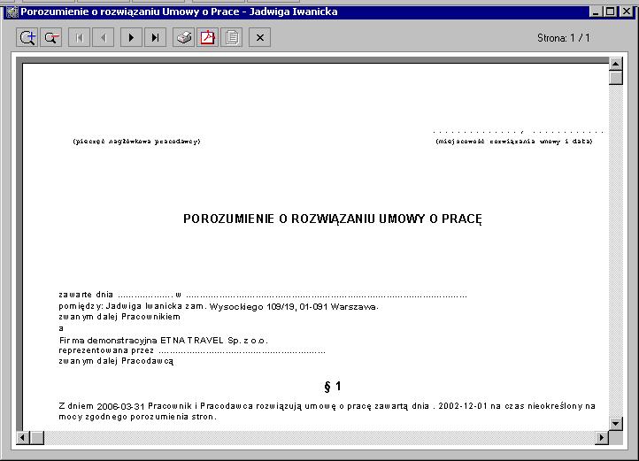 Do kalendarza pracownika zostaną wstawione zdarzenia: Rozwiązanie umowy o pracę, Rozwiązanie stosunku pracy oraz Ekwiwalent za urlop.