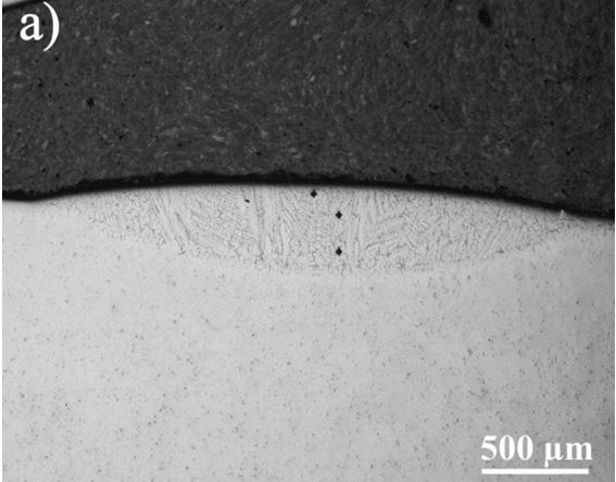 % B b), d) with their morphology after 48h synthesis z powierzchni potwierdza układ struktury dwufazowej kompozytowej składającej się z osnowy Ti oraz występujących wydzieleń fazy TiB, dla których