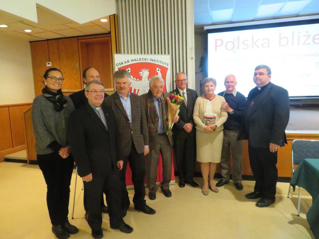 Po wykładzie w parafii św. Jacka Odrowąża od lewej: Hanna Kępka, O. Krzysztof Tarwacki, OMI, inż. Krzysztof Grabkowski, Amb. RP dr Andrzej Kurnicki, Pan Bernard Margueritte, dr inż. A. Maciej Jabłoński, Bożena Serafin, mgr inż.