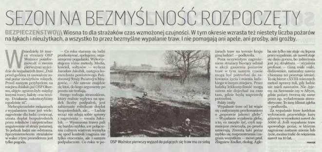 Olszewo pożar trawy na nieużytkach, Sądry pożar trawy na nieużytkach, 22 marca Tałty strażacy przy pomocy sprzętu hydraulicznego otworzyli drzwi do mieszkania, w którym znajdowała się osoba