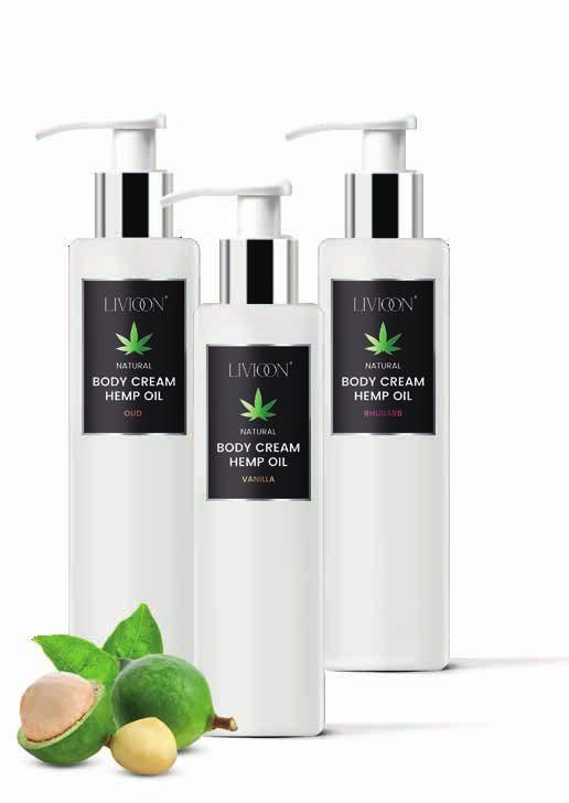 Body Cream Hemp Oil NOWOŚĆ Wyjątkowe zapachy: SŁODKA WANILIA Kod: 318 56 féminin & maskulin Krem do ciała z olejem konopnym i masłem macadamia Krem do ciała stworzony na bazie oleju konopnego,