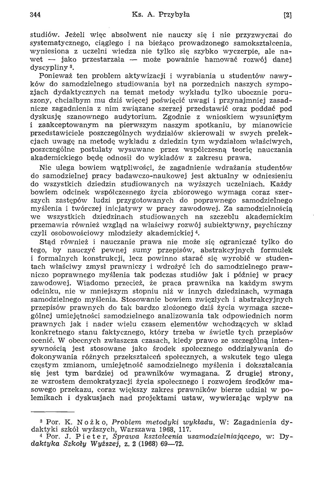 344 Ks. A. P rzybyła [2] studiów.