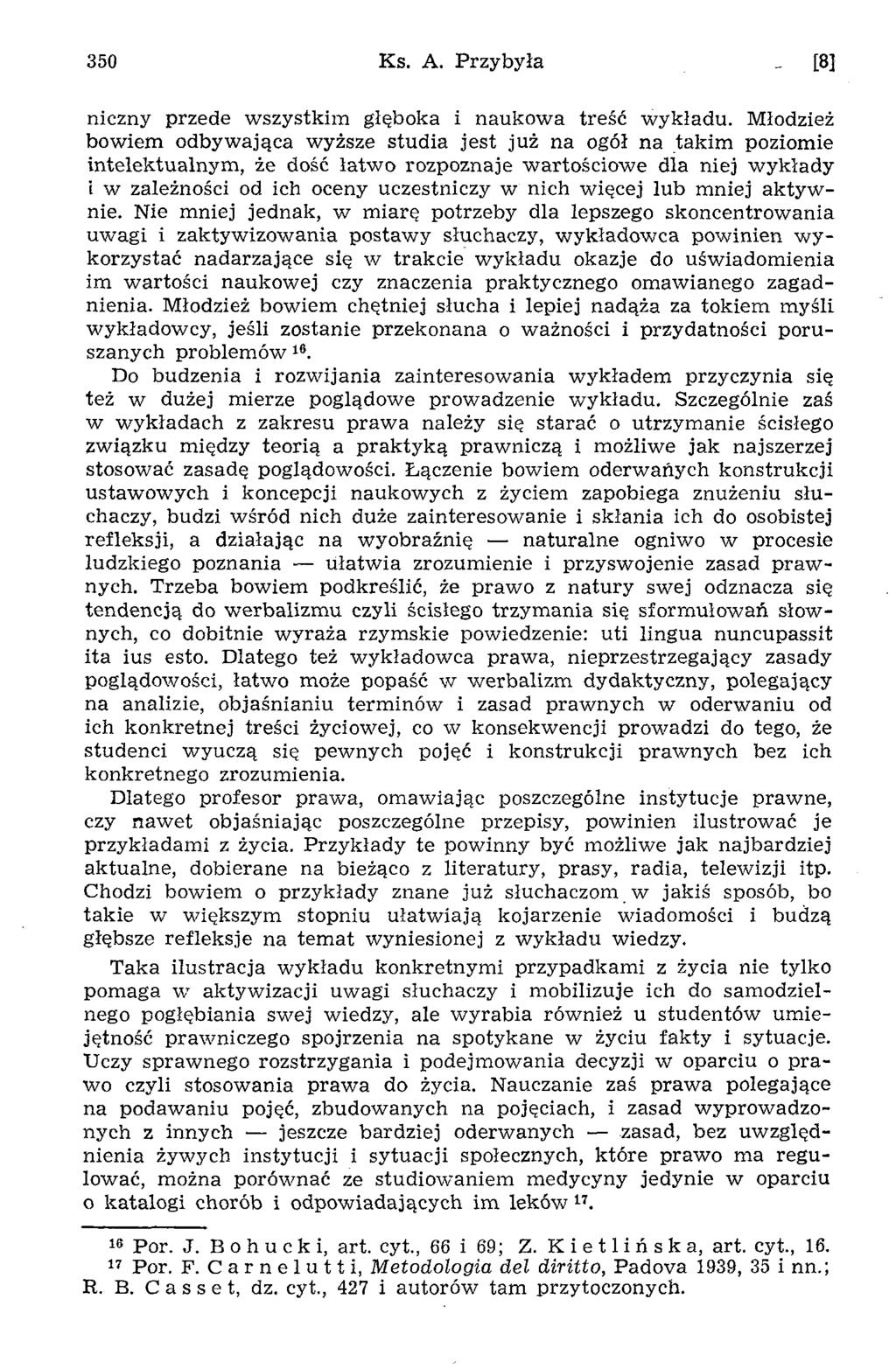 350 Ks. A. P rzybyła [8] niczny przede w szystkim głęboka i naukow a treść w ykładu.