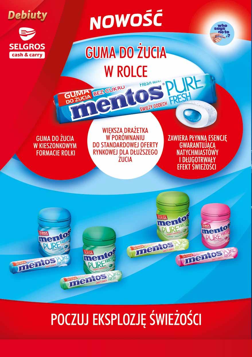 GUMY DO ŻUCIA MENTOS PURE FRESH 15,5 G różne rodzaje sprzedaż po 24 szt.