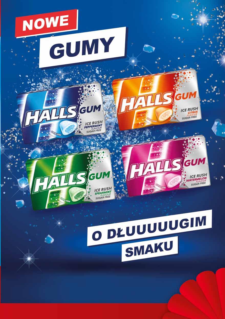 GUMY DO ŻUCIA HALLS 18 G różne