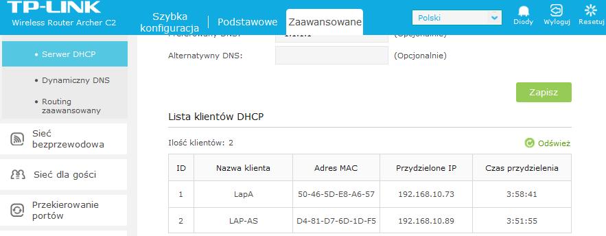 Połączenie dwóch komputerów za pośrednictwem rutera Należy wykonać połączenie według