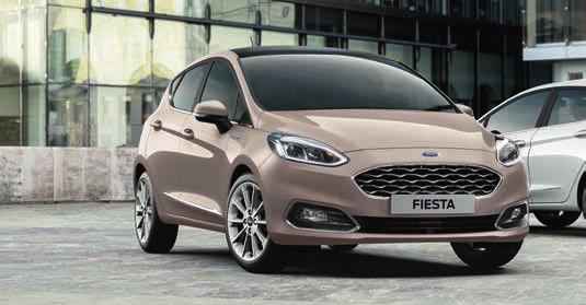 FORD FIESTA Wybrane wyposażenie owe Vignale Wybrane zewnętrzne elementy nadwozia 17" obręcze kół ze stopów lekkich w stylizacji Vignale Górna krata wlotu powietrza w stylizacji Vignale Przedni i