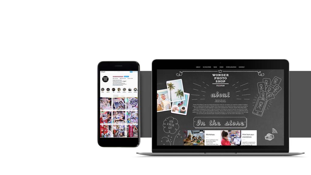 FUJIFILM WONDER PHOTO SHOP LAUNCH MARKI W SOCIAL MEDIA STRATEGIA SOCIAL MEDIA DLA LOKALNYCH PUNKTÓW PROWADZENIE OGÓLNOEUROPEJSKIEGO PROFILU INSTAGRAM STRONA WWW WPS to należąca do Fujifilm sieć