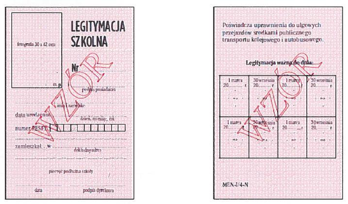 2 wpisany jest odręcznie numer PESEL ucznia, albo seria i numer paszportu lub innego dokumentu potwierdzającego tożsamość. Wpis powinien być opatrzony pieczęcią urzędową szkoły.