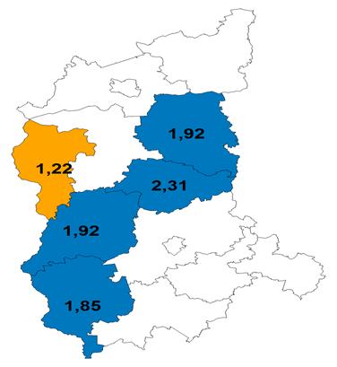 WOJEWÓDZTWO LUBUSKIE Podstawowe informacje Liczba szpitali * w województwie: w tym posiadający kontrakt z NFZ (łączna liczba łóżek) Przeciętna wielkość szpitala wyrażona liczbą łóżek Przeciętna