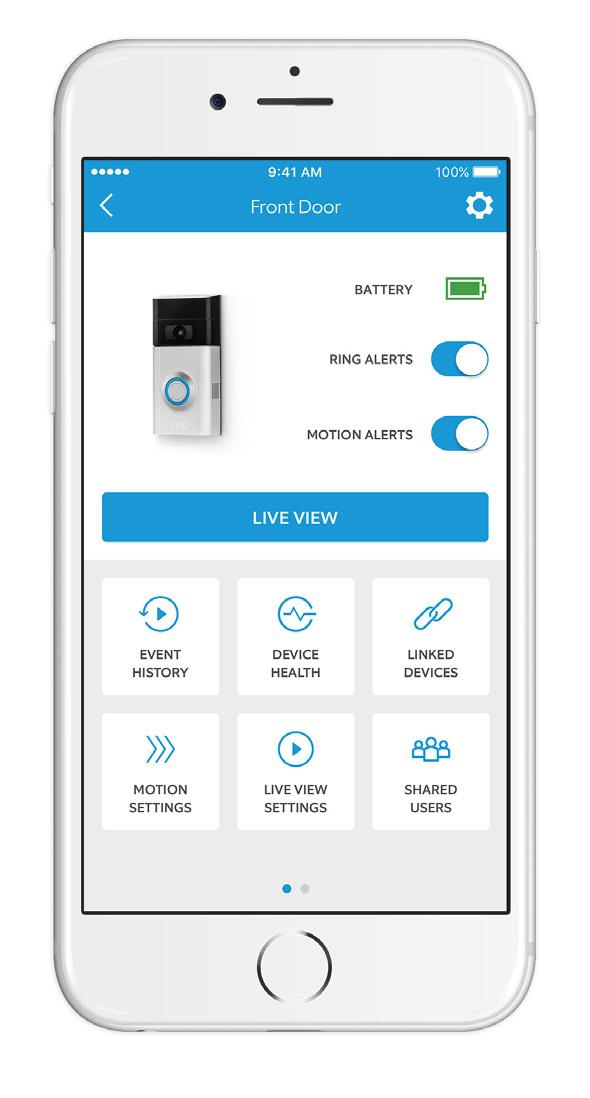 Wybierz urządzenie Ring Doorbell po skonfigurowaniu go w aplikacji Przeniesiesz się na pulpit urządzenia, gdzie możesz zmieniać ustawienia i uzyskać dostęp do różnych funkcji.