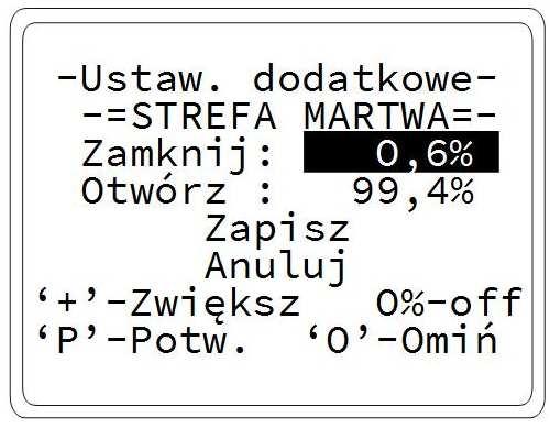 odpowiedniego źródła sterowania zdalnego, to znaczy, że siłownik nie został wyposażony w odpowiednie opcje podczas zamówienia.