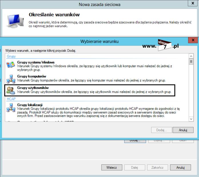 32 (Pobrane z slow7.pl) W nowo otwartym oknie Grupy użytkowników poprzez wybranie Dodaj do grupy (ang.