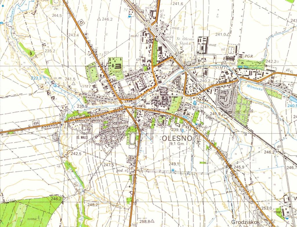 MAPA TOPOGRAFCZNA lokalizacja terenu badań PRACOWNA GEOLOGCZNA Tomasz Rokicki Temat: Olesno ul.
