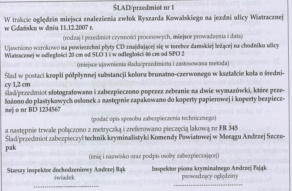 - Metryczka