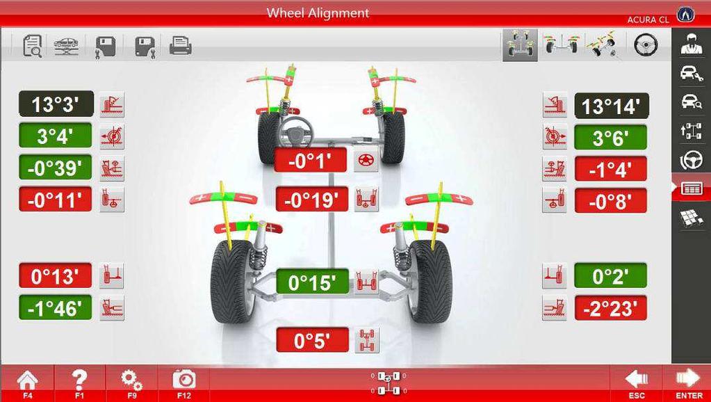 Dane techniczne System geometrii 3D Liczba kamer 2 Zakres zbieżności ± 20º Zakres poch. koła ± 10º Zakres kąta wyprz.