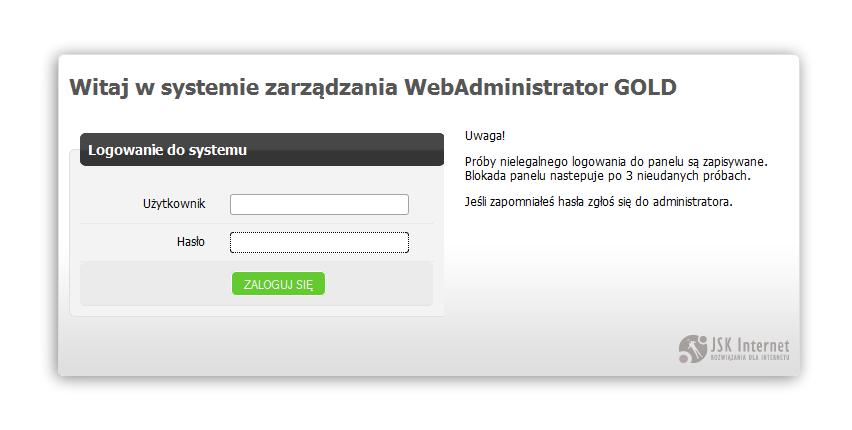 I. LOGOWANIE i PANEL Logowanie się do systemu jest konieczne, aby można było wyeliminować osoby niepowołane do aktualizowania stron serwisu.