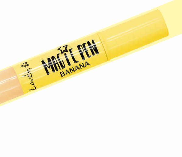1 2 MAGIC PEN banana Korektor MAGIC PEN 1,2 Korektor do twarzy w żółtej tonacji Redukuje i kamufluje wszelkie niedoskonałości oraz idealnie dopasowuje się do każdego odcienia cery.