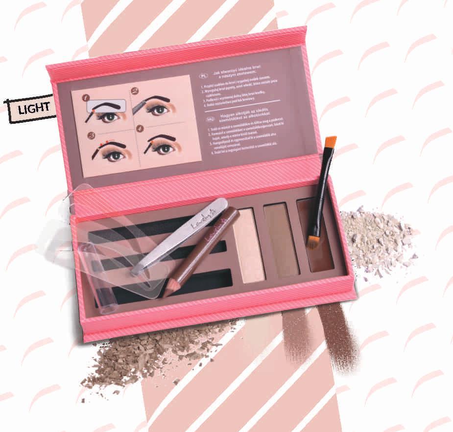 LIGHT Paleta do brwi light Eyebrows Creator Wszystko, co potrzebne do osiągnięcia idealnych brwi, zamknięte w poręcznym pudełeczku.