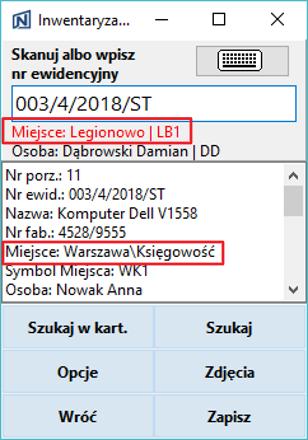 Informuj o zmianie miejsca Zaznaczenie parametru spowoduje informowanie o zgodności miejsca użytkowania.