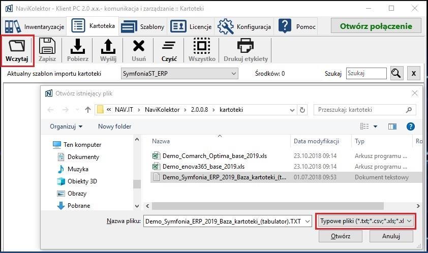 Możliwa jest modyfikacja ilości pozycji wczytanej listy środków.