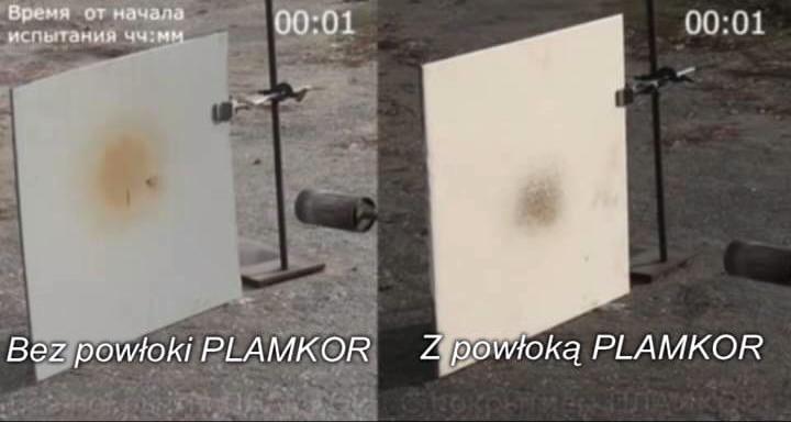 Wygląd powłoki PLAMCOR po 1 minucie od