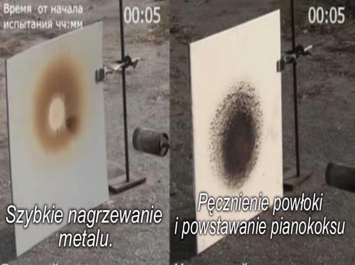 deformacja niezabezpieczonej stali i pęcznienie