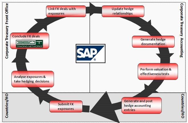 Zarz dzanie ryzykiem kursu walut jest w pe ni wpierane przez SAP Zespó zarz dzania ryzykiem Przypisanie transakcji do ekspozycji Aktualizacja definicji zabezpiecze Sprawozdawczo finansowa Zwarcie