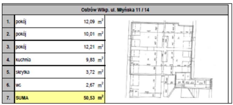 Rzut lokalu mieszkalnego Struktura i powierzchnia użytkowa: pokój o powierzchni 12,09 m², pokój o powierzchni 10,01 m², pokój o powierzchni 12,21 m², kuchnia o powierzchni 9,83 m², skrytka o