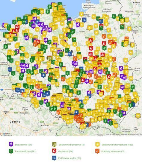 ODNAWIALNE ŹRÓDŁA ENERGII WPOLSCE 15% - cel Polski wykorzystania energii z OZE w ogólnej konsumpcji kraju na 2020 rok.