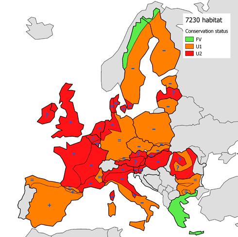 zasobach tego typu siedliska, odpowiadając aż za 42,5% jego areału w kontynentalnej części Unii Europejskiej.