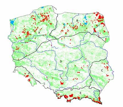 7.2. Obszary i centra występowania siedliska kluczowe dla jego zachowania w kraju charakterystyka regionalnych zasobów W opracowaniu Krajowy program (Wołejko et al.