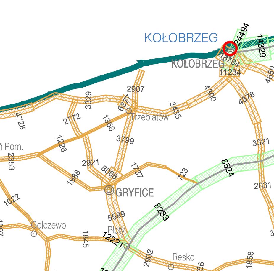 Rys. 1. Średni dobowy ruch pojazdów silnikowych w 2015 r. (wg GPR 2015) 4.