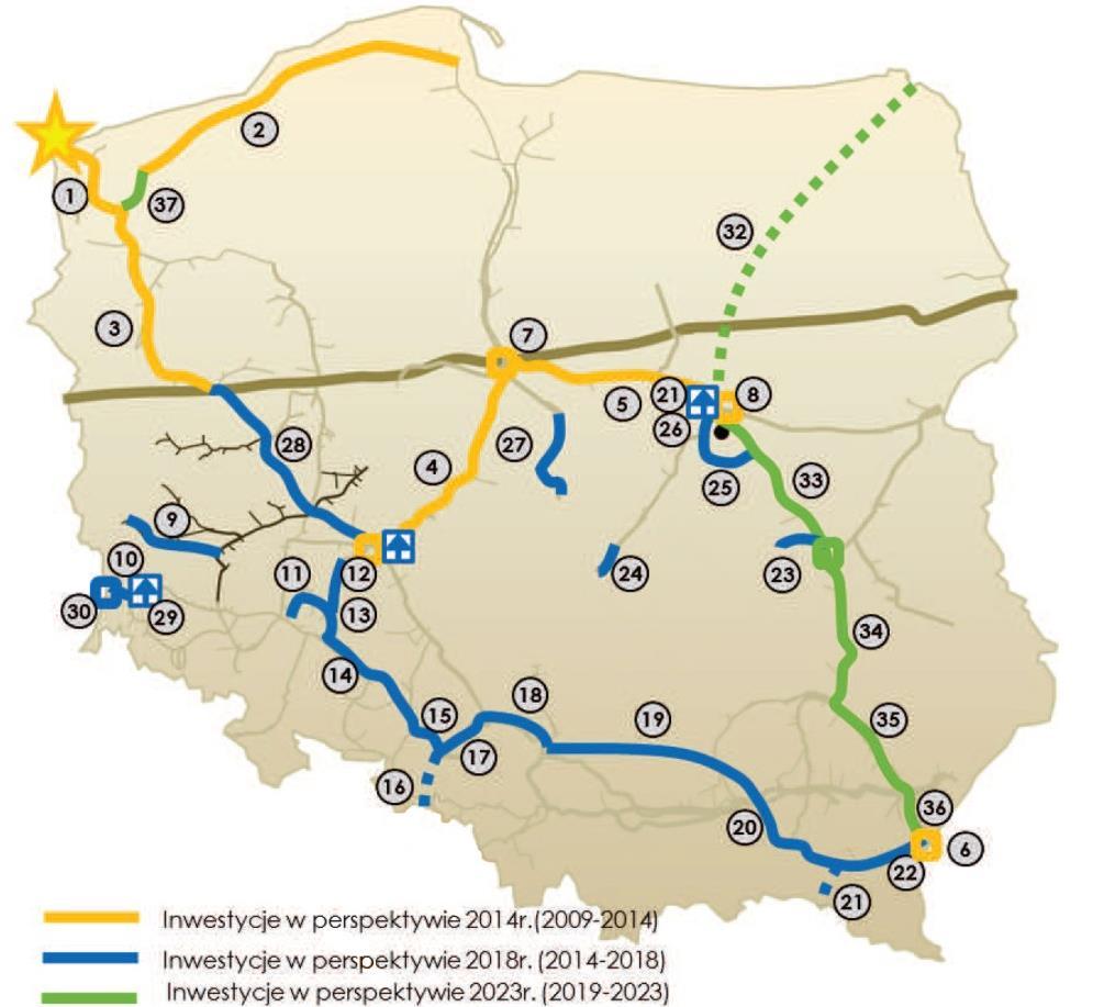 INWESTYCJE GAZ-SYSTEM S.A. Do końca 2014 roku Gaz-System zakończył budowę 875 km gazociągów.