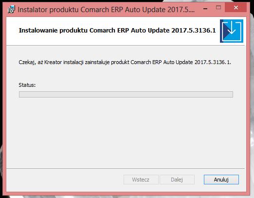 Rys. 5 Postęp instalacji Comarch ERP Auto Update Po