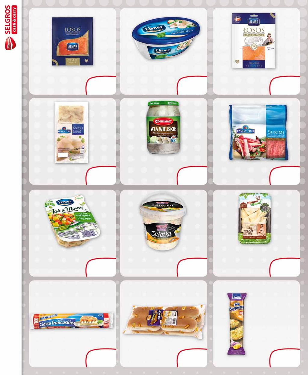 1 pkt za 10 zł netto ProgramPremia ŁOSOŚ NORWESKI WĘDZONY KAWAŁEK 250 G 23111180 16 z VAT 17.84 4 FILETY ŚLEDZIOWE W SOSACH 280/90 G 78464948 29 z VAT 4.