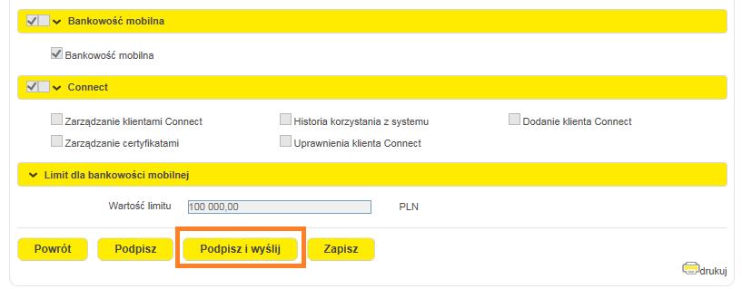 informacja Limit dla bankowości mobilnej nie może być większy niż kwota: XXX (MAKSYMALNY LIMIT