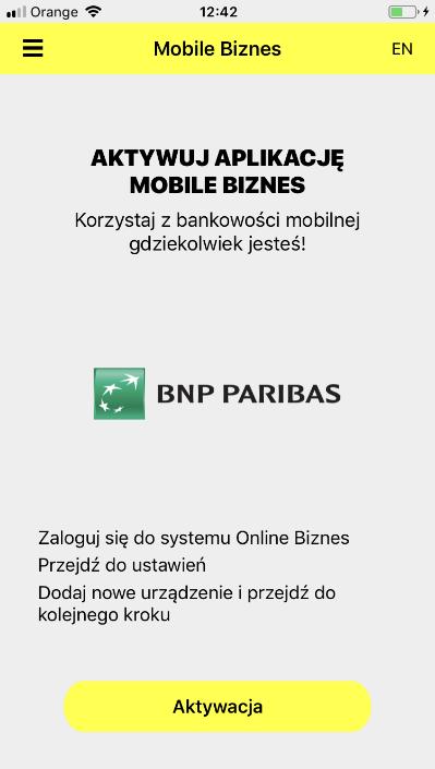 Krok 4 pobranie, uruchomienie i aktywacja aplikacji Mobile Biznes Użytkownik uruchamia sklep Google