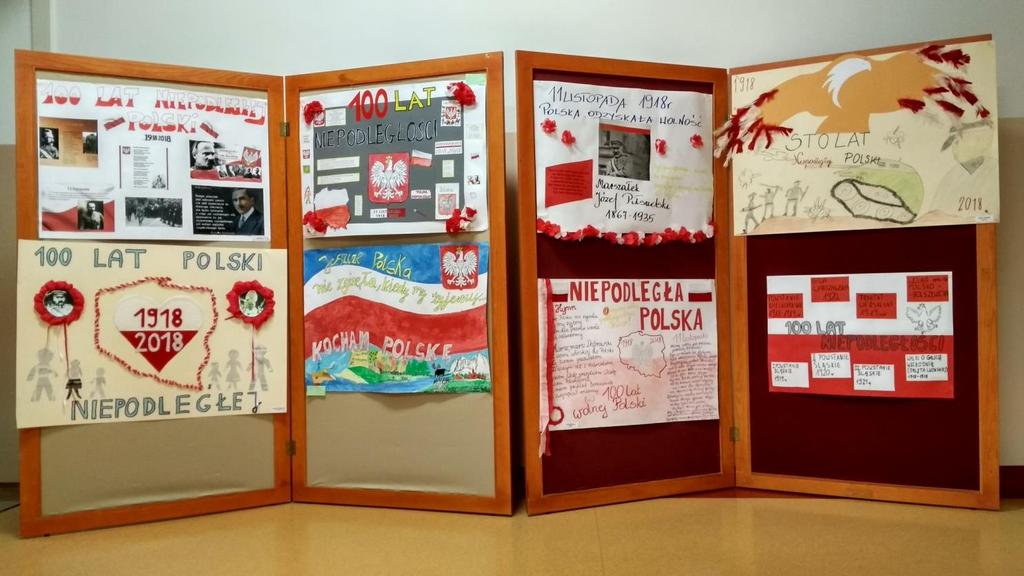 Zadanie 2. Przygotowanie plakatu 100. rocznica odzyskania przez Polskę niepodległości. Ocena na podstawie sprawozdania oraz prac plastycznych przesłanych do jury konkursu poprzez stronę internetową.