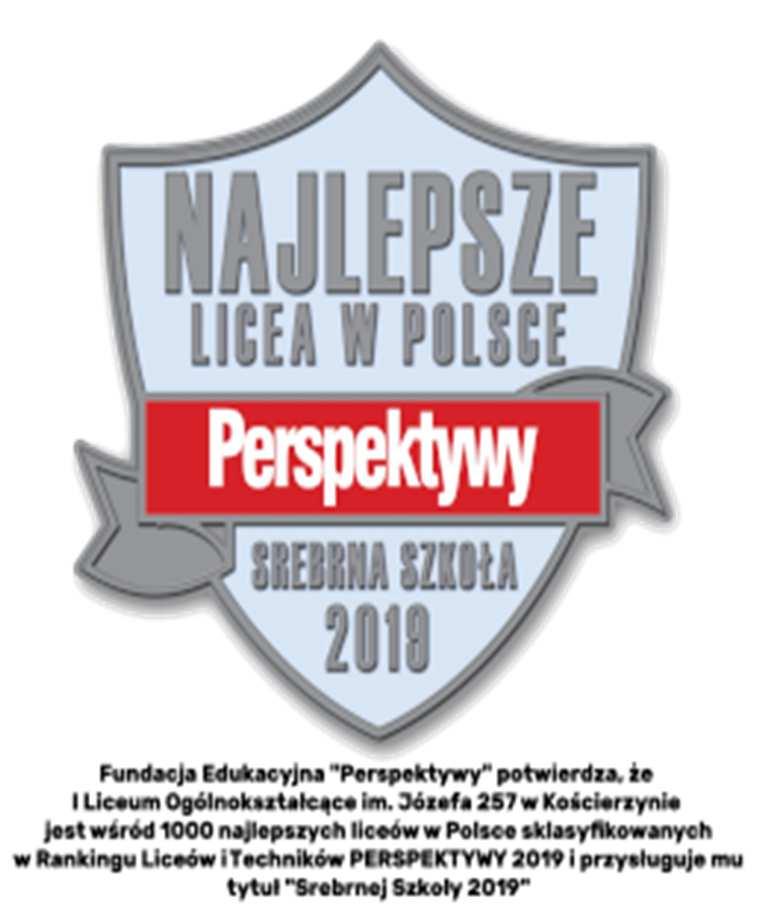 pozycji w województwie i w pierwszej pięćsetce liceów w Polsce w ramach tegorocznego Ogólnopolskiego Rankingu Liceów, organizowanego przez tygodnik Perspektywy,