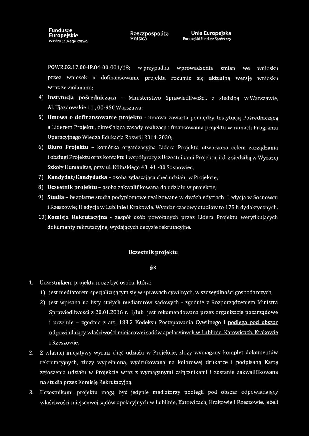 Sprawiedliwości, z siedzibą w Warszawie, Al.