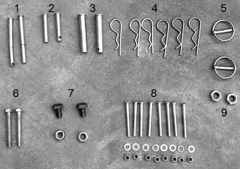 8 x 80 2 6 Skruv M8 x 60 2 2 Sprint 8 x 50 2 7 Skruv och mutter M10 x 15 2 3