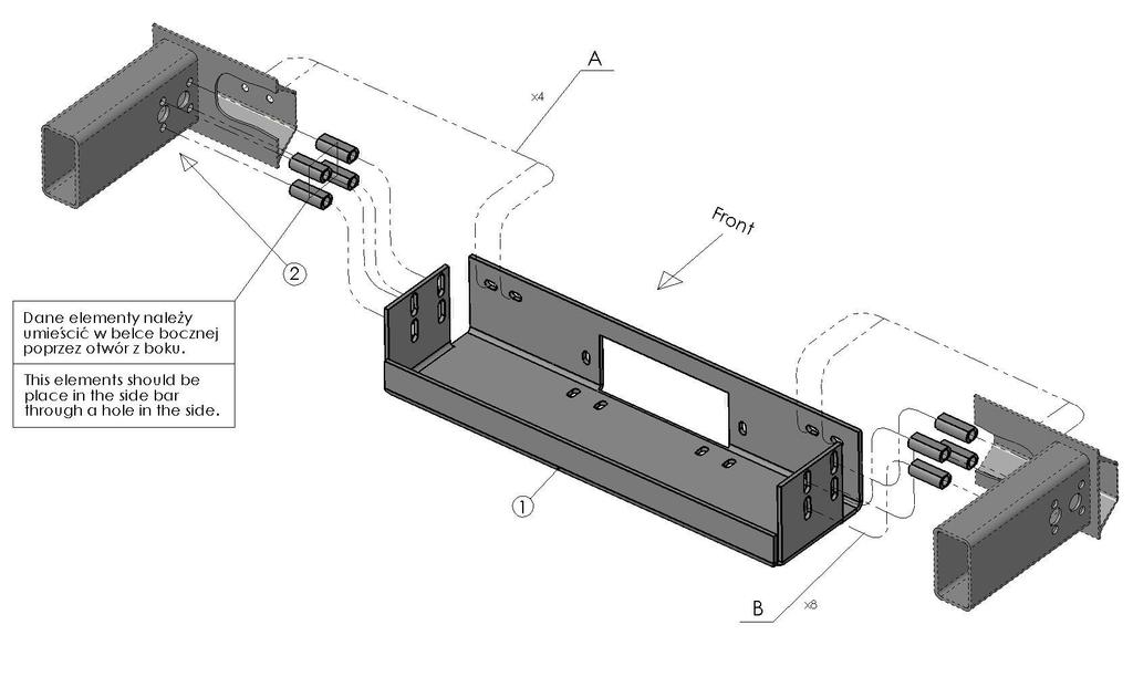 Montaż / Fitting / Монтаж / Montage L200-PW (A) Śruby (szt.) Screws (pcs.) Болты (шт.) Schrauben (st.) Podkładki (szt.) Washers (pcs.