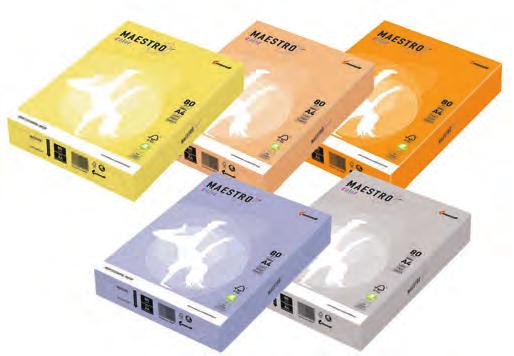 Papier i galanteria papiernicza 9 Papier MAESTRO - kolory pastelowe Najwyższej jakości papier biurowy barwiony w masie celulozowej w 30 kolorach.