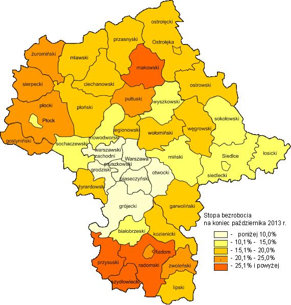 2. Stopa bezrobocia W porónaniu z innymi krajami Unii Europejskiej (edług yliczeń Eurostat) stopa bezrobocia końcu rześnia 2013 r. Polsce ynosiła 10,4% (przy średniej Unii Europejskiej 11,0%).
