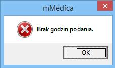 Na podstawie zlecenia na formatce Podanie leków zostaną wtedy wyświetlone leki w liczbie rekordów równej czasowi podania.