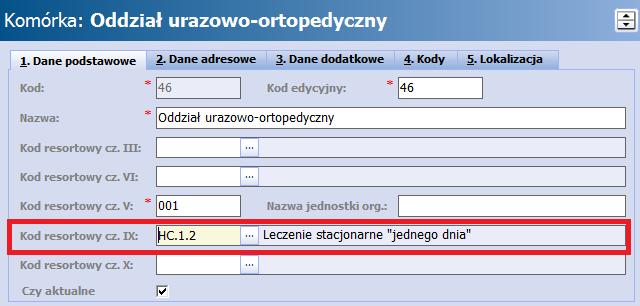 Rozpoczęcie pracy z modułem 2. Na zakładce 5. Lokalizacja wprowadzić numery sal oraz opcjonalnie numery łóżek. 1.