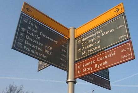 Zadanie 14. W którym mieście turysta skorzysta z przedstawionego systemu informacyjnego? W Gdańsku. W Poznaniu. W Krakowie. W Białymstoku. Zadanie 15.