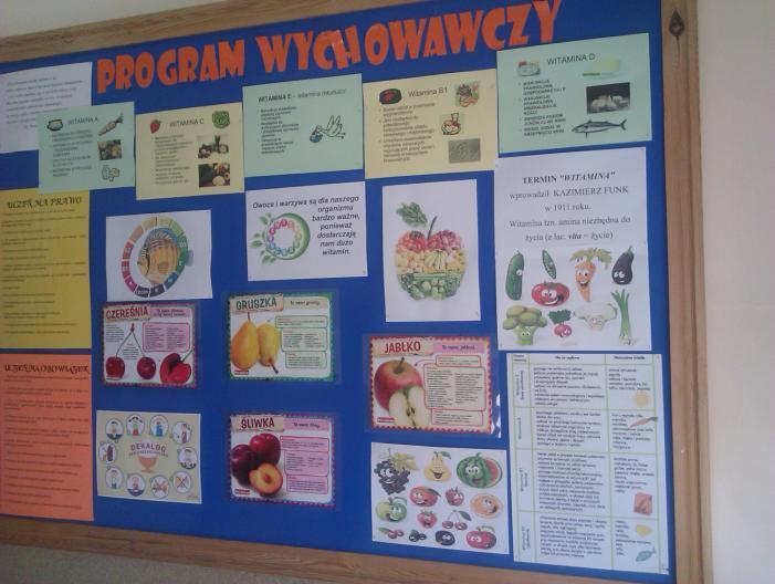 Ewaluacja obejmowała przygotowanie przez uczniów w formie plastycznej piramidy zdrowia, rysunku zdrowego posiłku, rysunków warzyw i owoców.