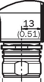 C D E F Rysunek wymiarowy (Wymiary w mm) Mocowanie na serwokołnierzu, promieniowe przyłącze wtyku M12 i M23 58±0.1 (2.28) 51.5 0.2 (2.03) Ø 50 (1.97) f8 Ø 6 0.03 (0.24) f7 Ø 0.05 5.7 (0.22) C 9.5 (0.